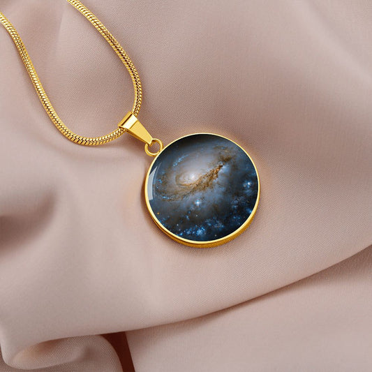 Blue Galaxy Necklace, Space Collection (18k Gold)
