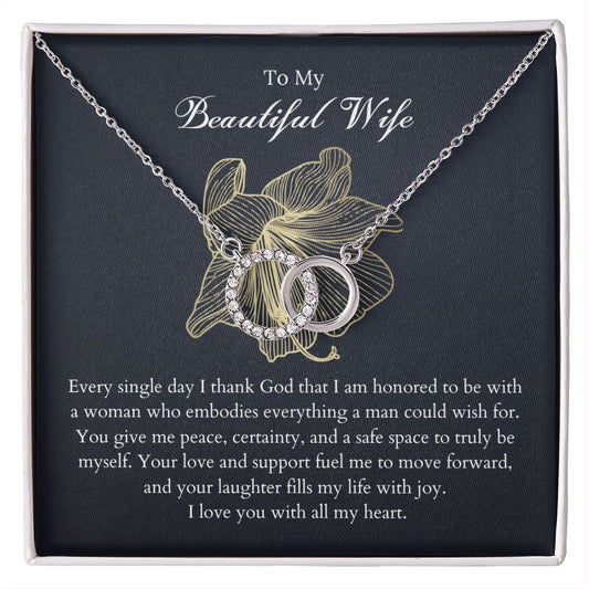 To My Beautiful Wife Perfect Pair Necklace | Anniversary Gift for Wife, Christmas Gift For Wife