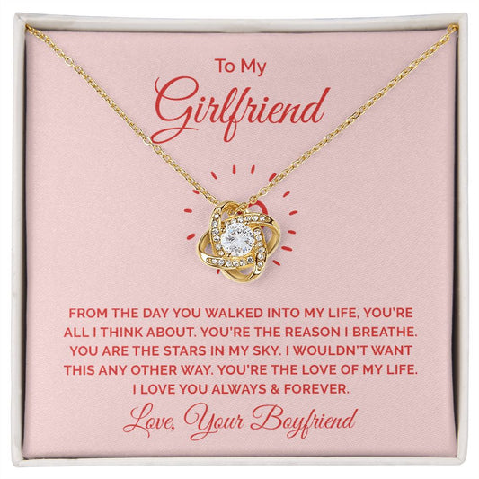 Gift for Girlfriend Necklace Jewelry Unbreakable Bond Love Forever 18K Yellow Gold Finish