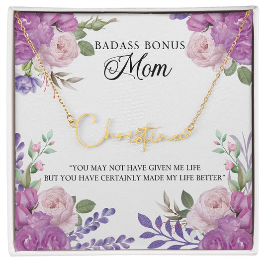 Gift for Stepmom Any Name Necklace, bonus mom gift, any name necklace up to 10 letters, 18K gold finish