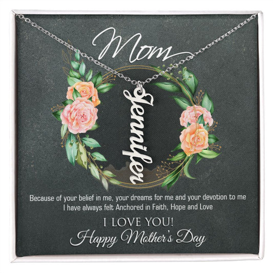 Gift for Mom Any Name Necklace, Mother Gift, up to 10 letters