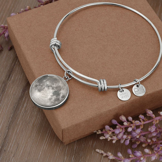 Full Moon Bangle, Space Collection (Silver)