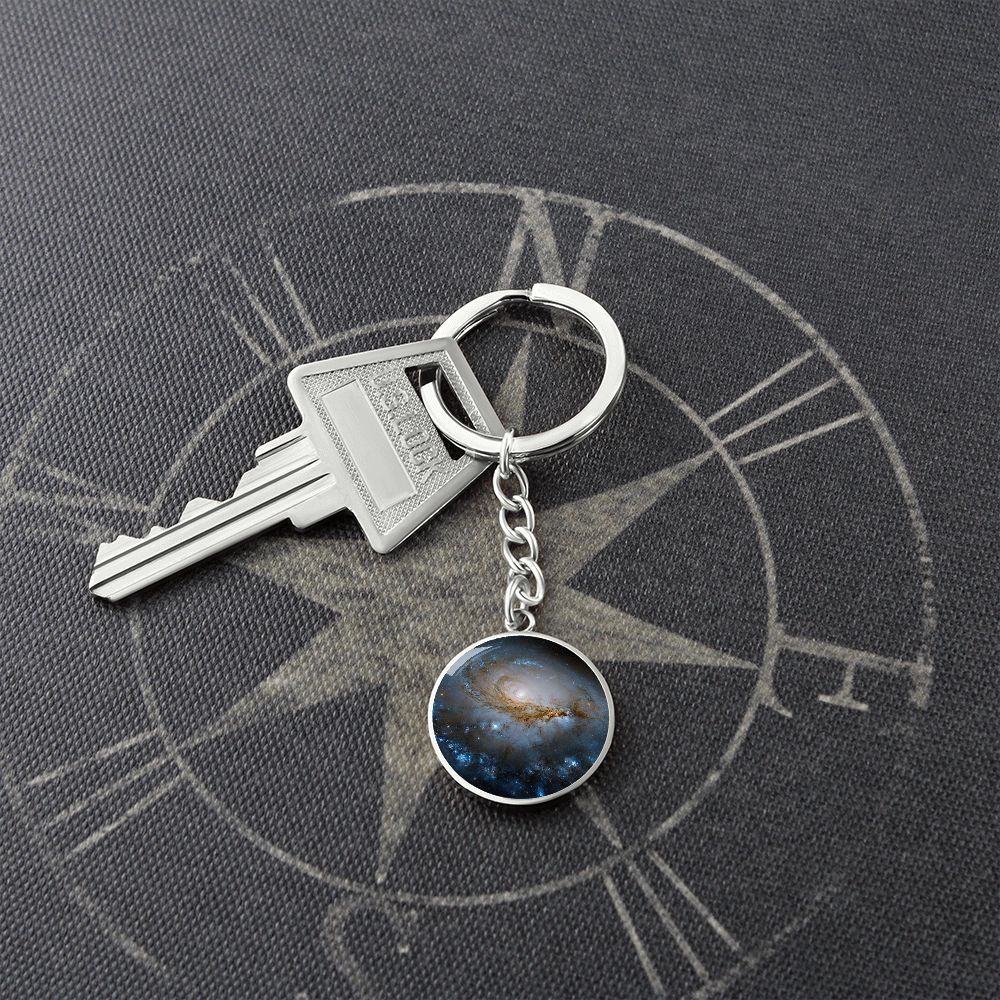 Blue Galaxy Keychain, Space Collection (Steel)