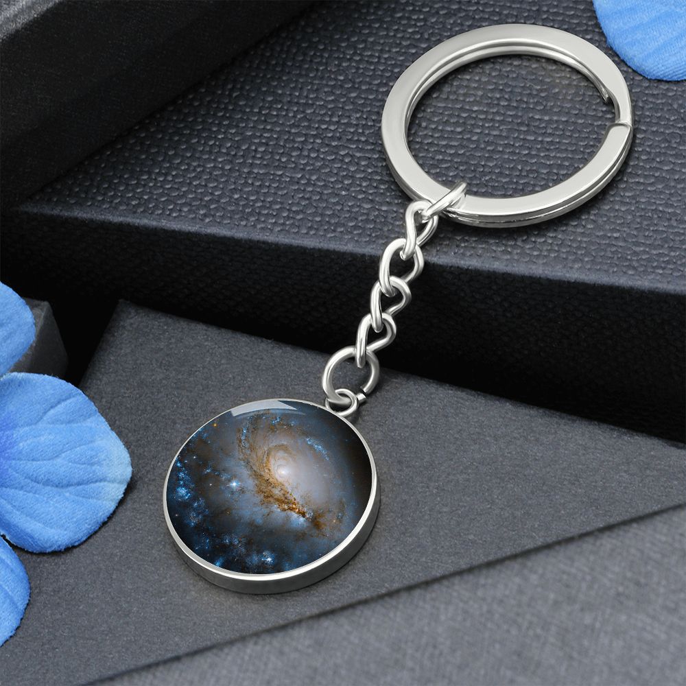 Blue Galaxy Keychain, Space Collection (Steel)