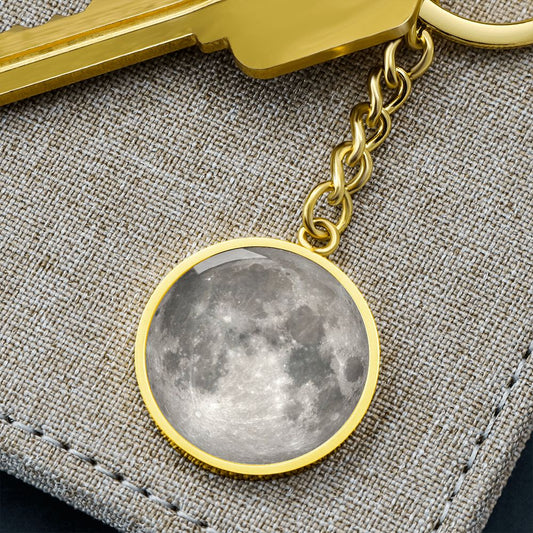 Full Moon Keychain, Space Collection (18k Gold)