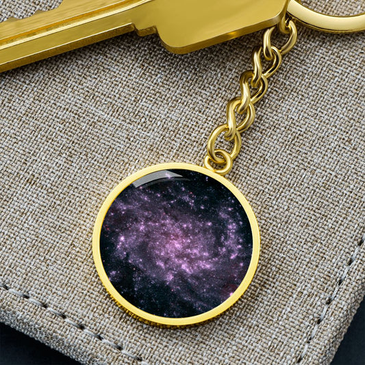Purple Galaxy Keychain, Space Collection (18k Gold)